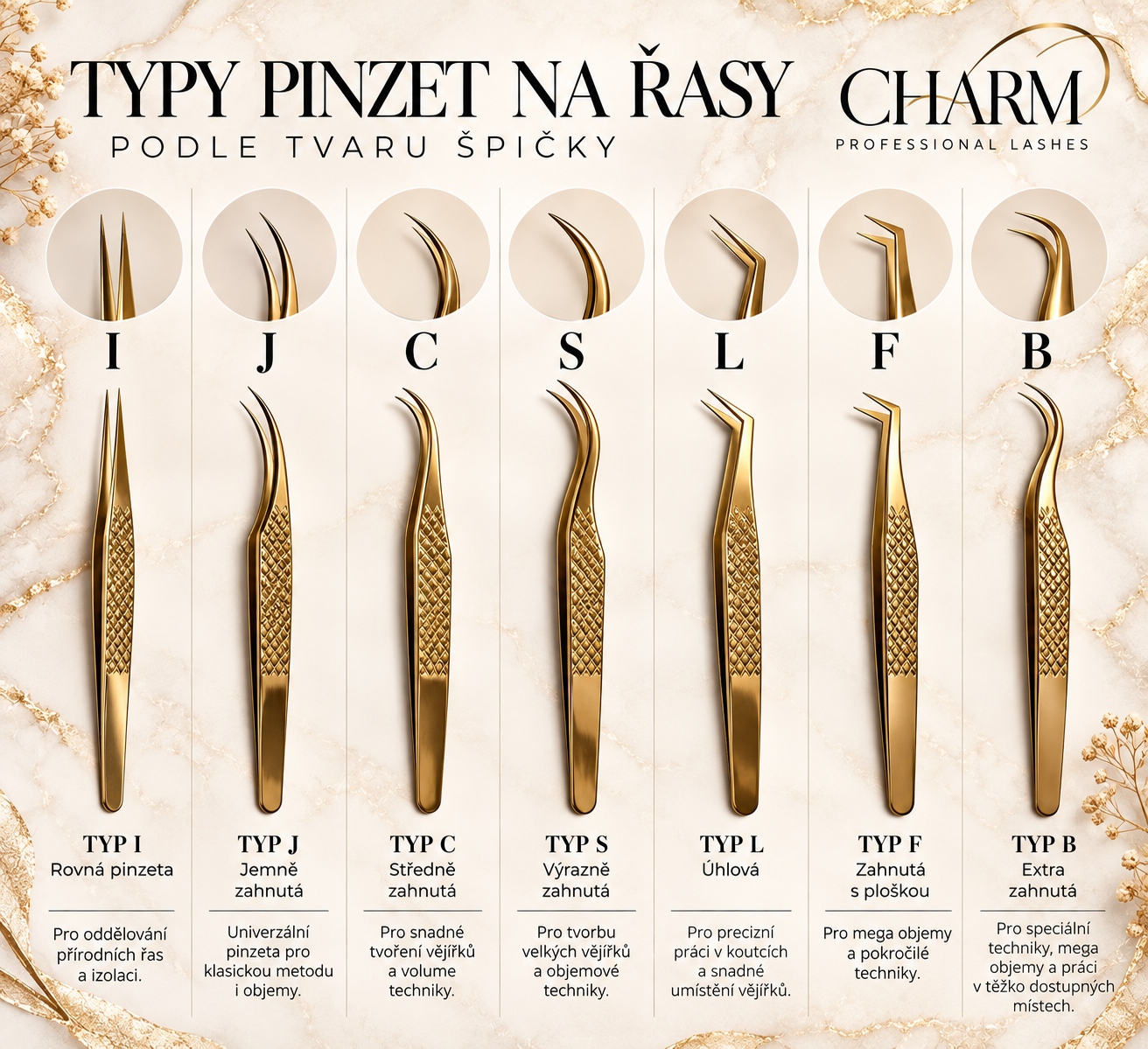 Gold Tweezers – zlatá pinzeta na prodlužování řas